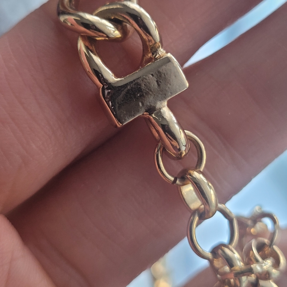 VINTAGE CHRISTIAN DIOR GOLDTONE NECKLACE WITH RHINESTONES - Picture 9 of 15